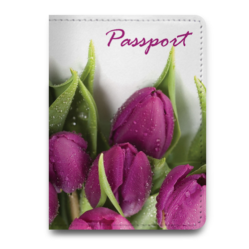 Обложка для паспорта "Тюльпаны"