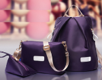 Рюкзак фиолетовый, в комплекте сумка, косметичка